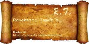 Ronchetti Tamás névjegykártya